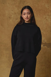 Standard Issue Milano Mock Neck Sweater in Black