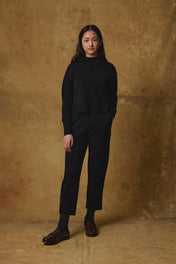 Standard Issue Milano Mock Neck Sweater in Black