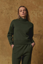 Standard Issue Milano Mock Neck Sweater in Loden Green