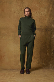 Standard Issue Milano Mock Neck Sweater in Loden Green